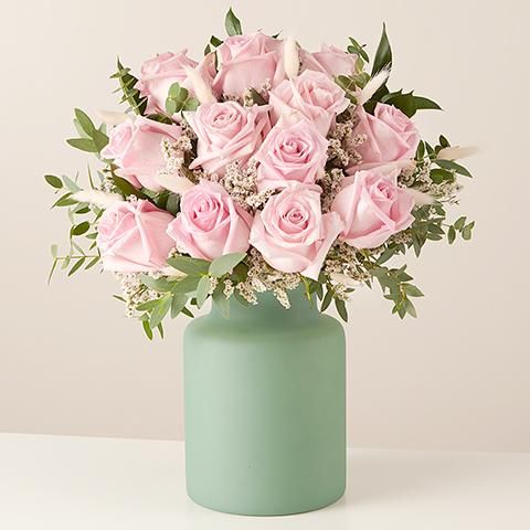 Moon River: Pale Pink Roses and Limonium