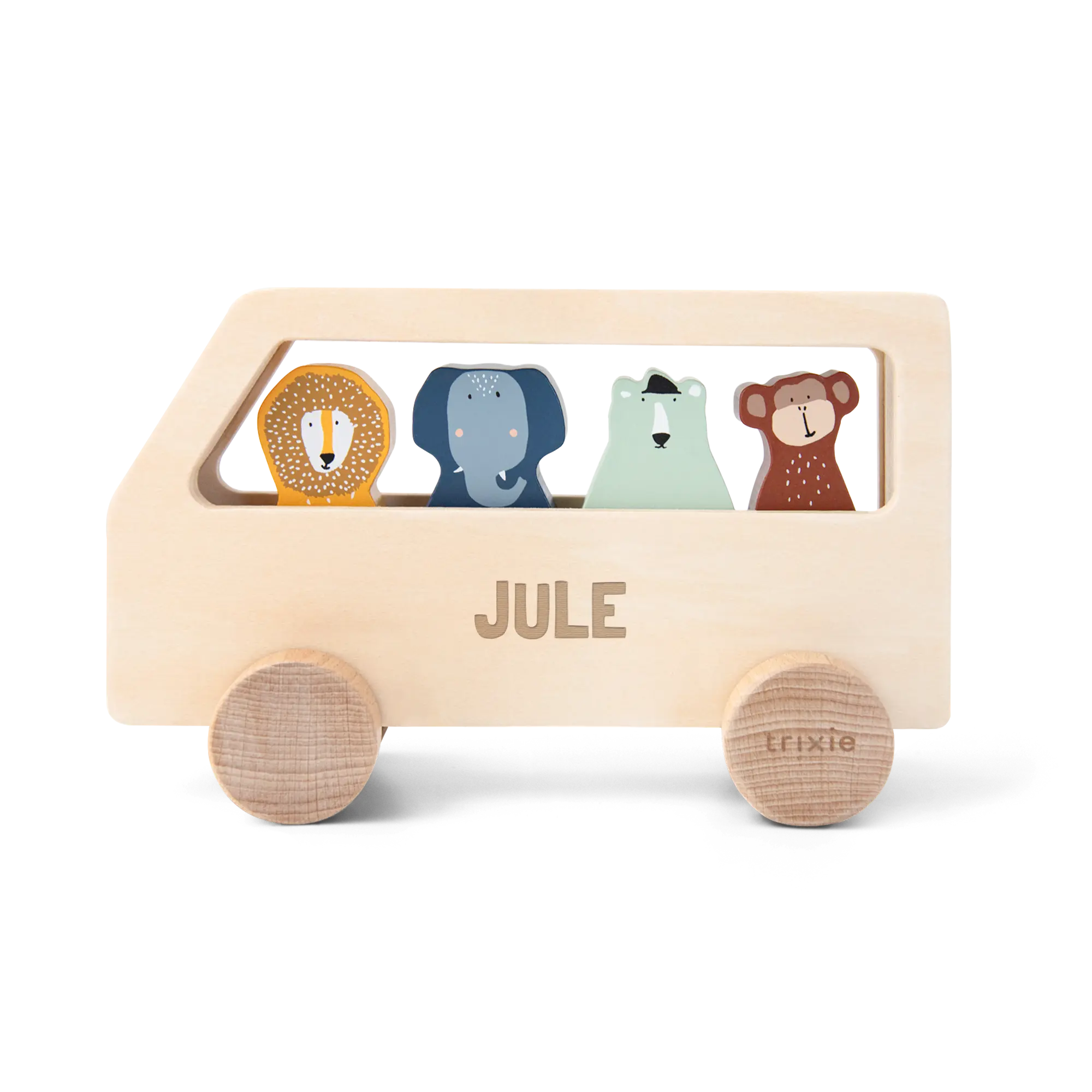 Personalised wooden animal bus - Trixie
