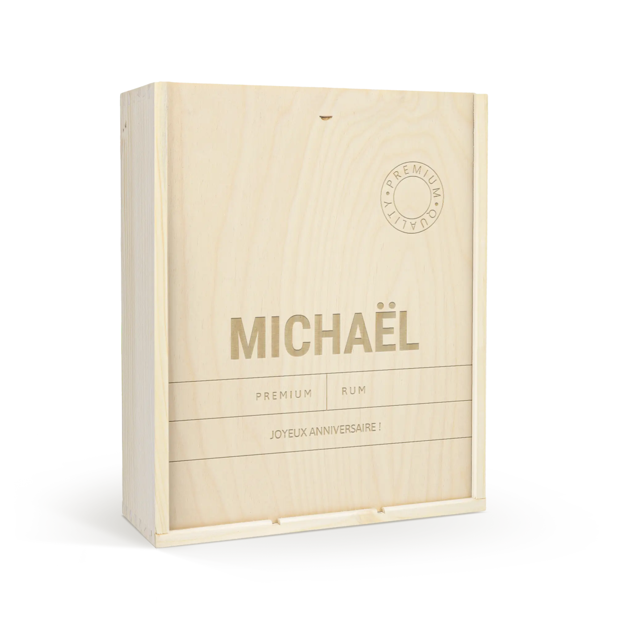 Wooden case - Engraved - Triple