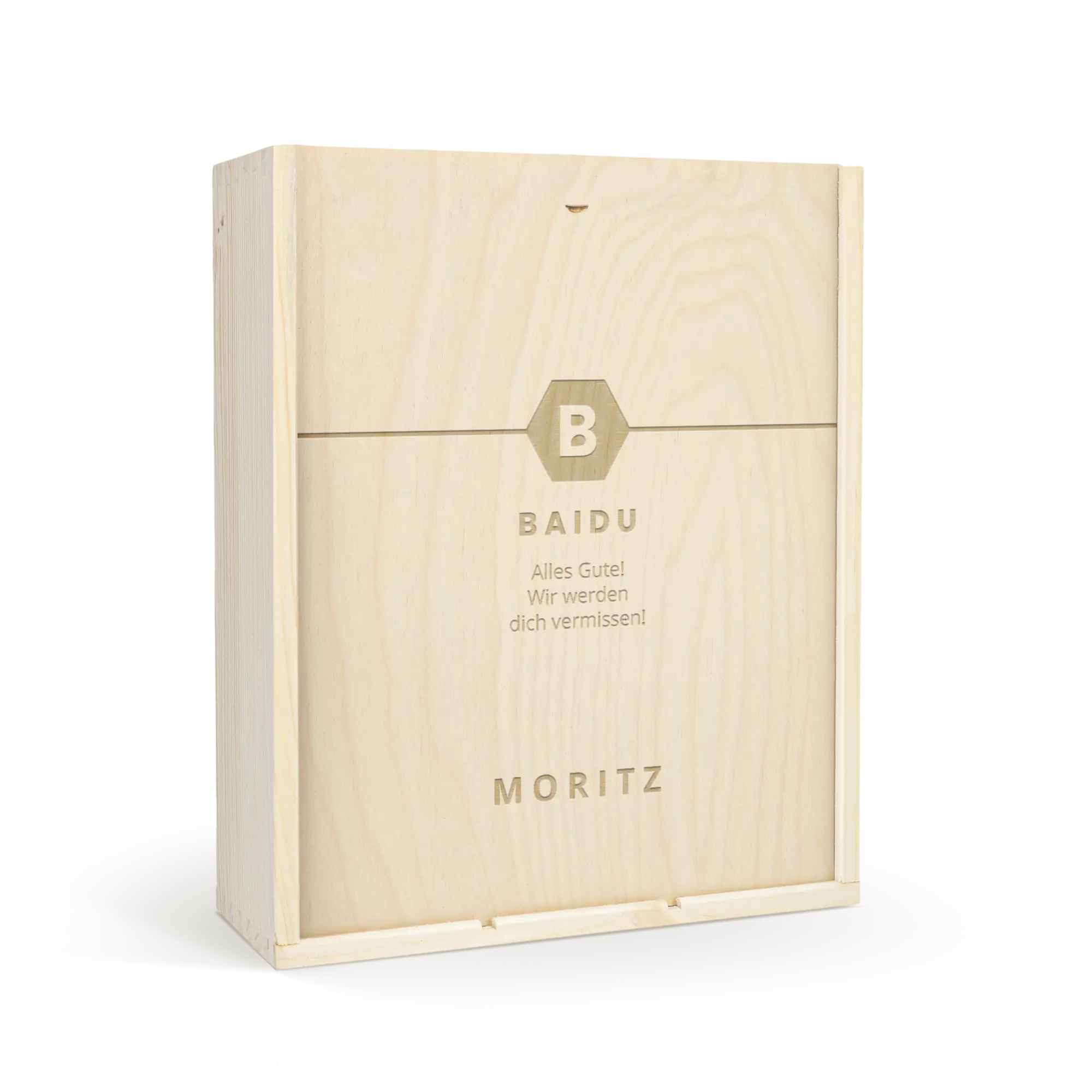 Wooden case - Engraved - Triple