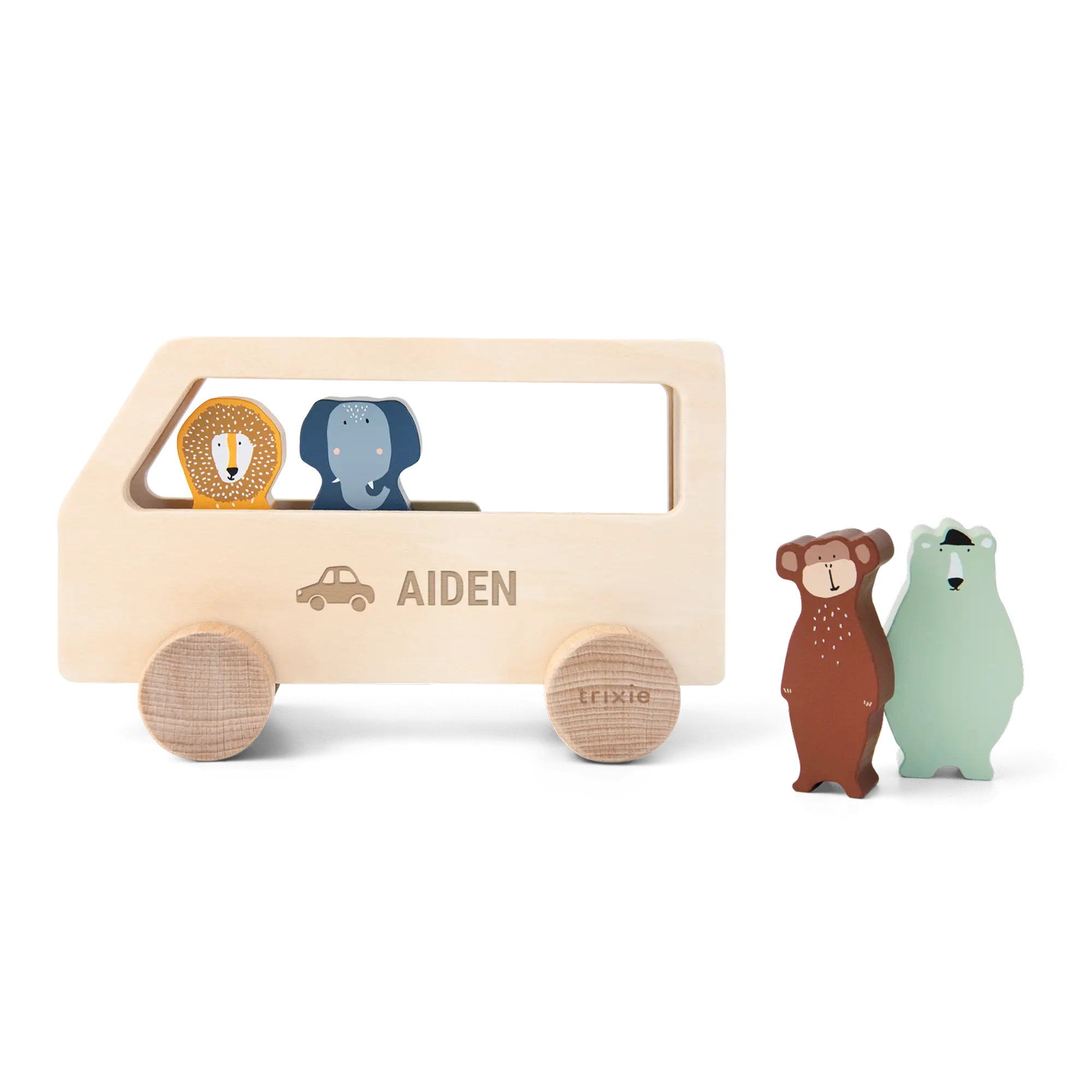 Personalised wooden animal bus - Trixie