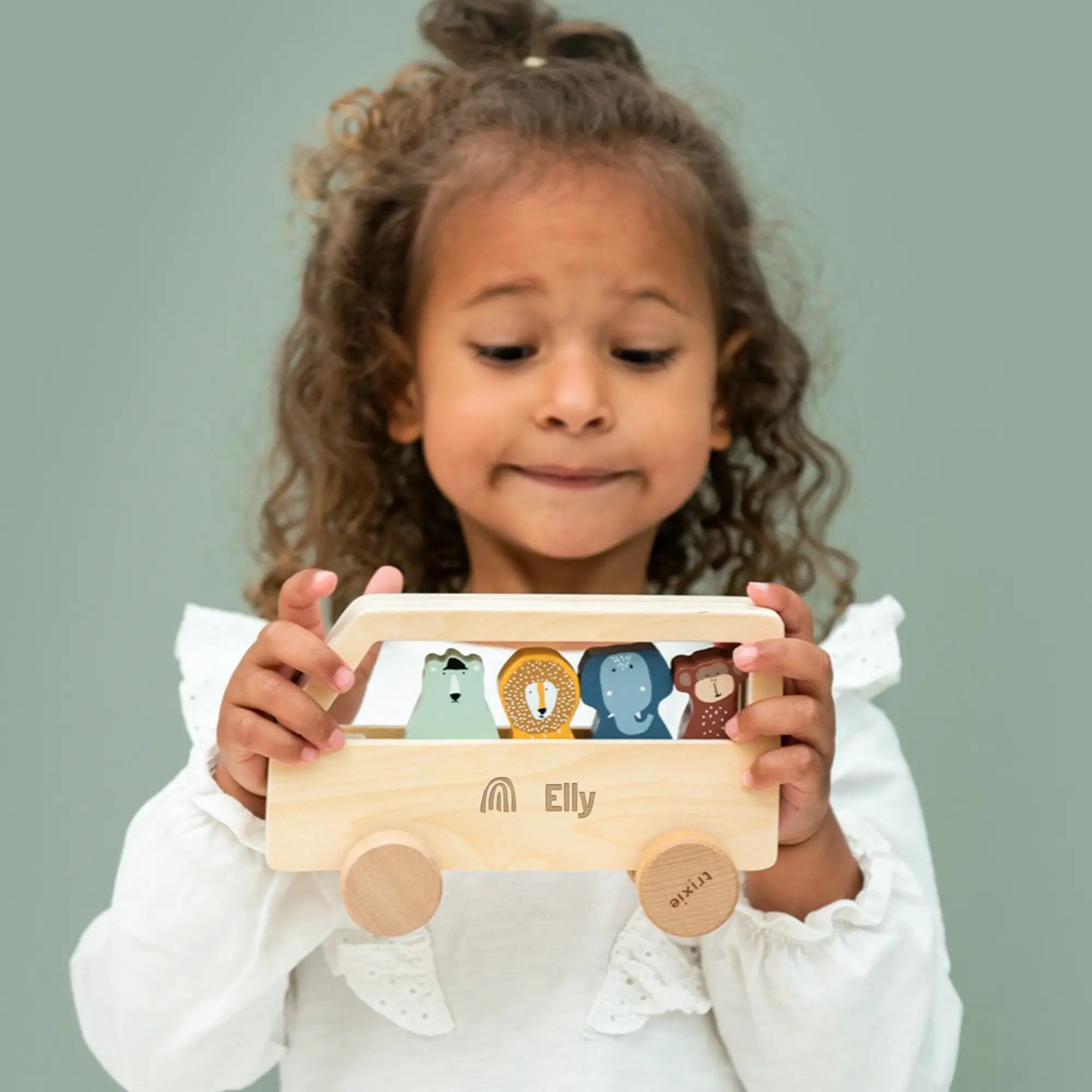 Personalised wooden animal bus - Trixie