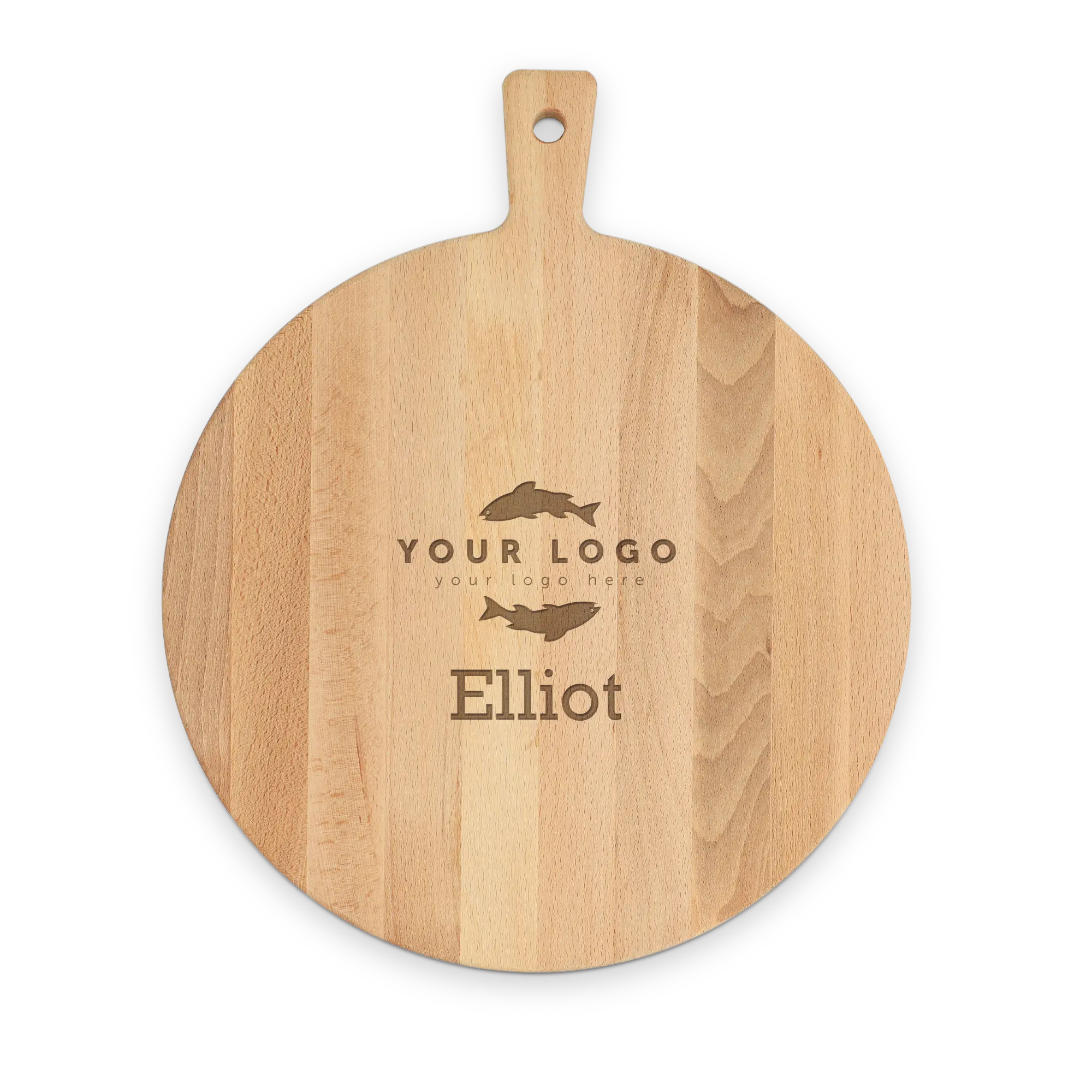 Engraved wooden pizza board - Beech - Round