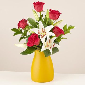 Product photo for More Than Words: Red Roses and White Lilies