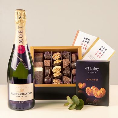 Deliciously Sweet: Selection of Chocolates and Champagne