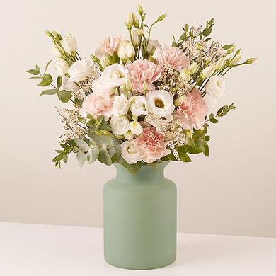 Pinky Touch: Lisianthus et Œillets Roses