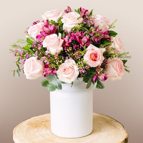 Product photo for Pink Bloom : Roses et Alstroemerias
