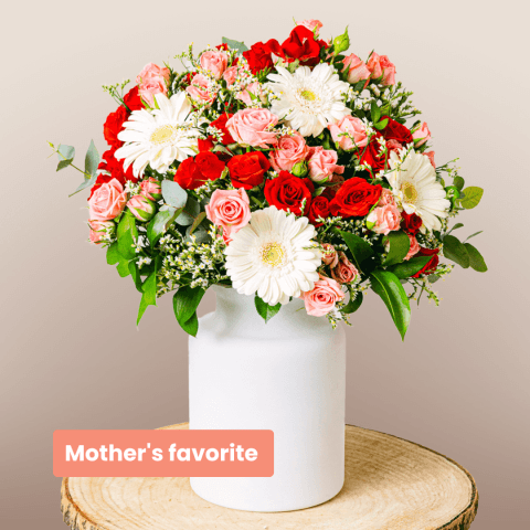 Die Liebe der Mutter: Englische Rosen und Mini-Gerbera