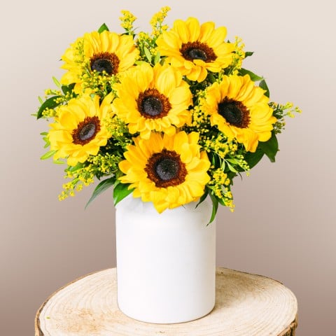 Golden Melody: Sunflowers and Solidago