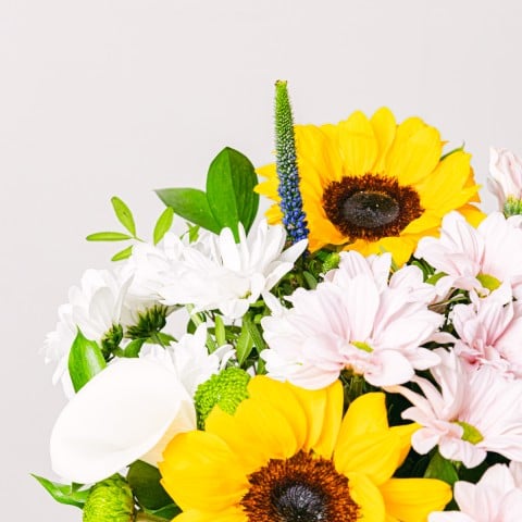 Sunny Lily: Sonnenblumen und Callas highlight