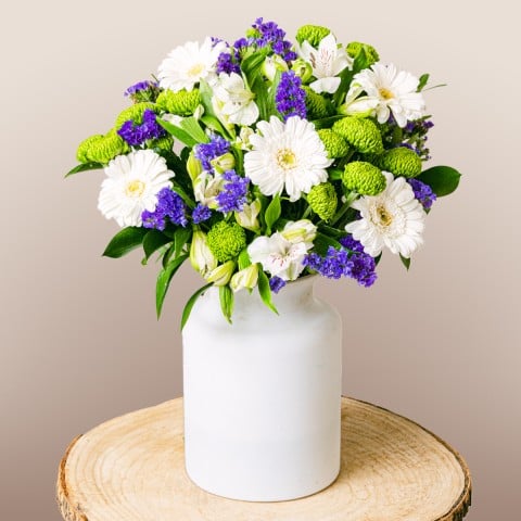 Product photo for Quiet Field: Gerberas and Lisianthus