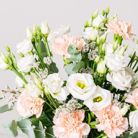 Pinky Touch: Lisianthus and Pink Carnations highlight