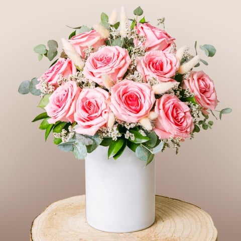 Moon River: Pale Pink Roses and Limonium