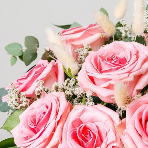 Moon River: Pale Pink Roses and Limonium highlight