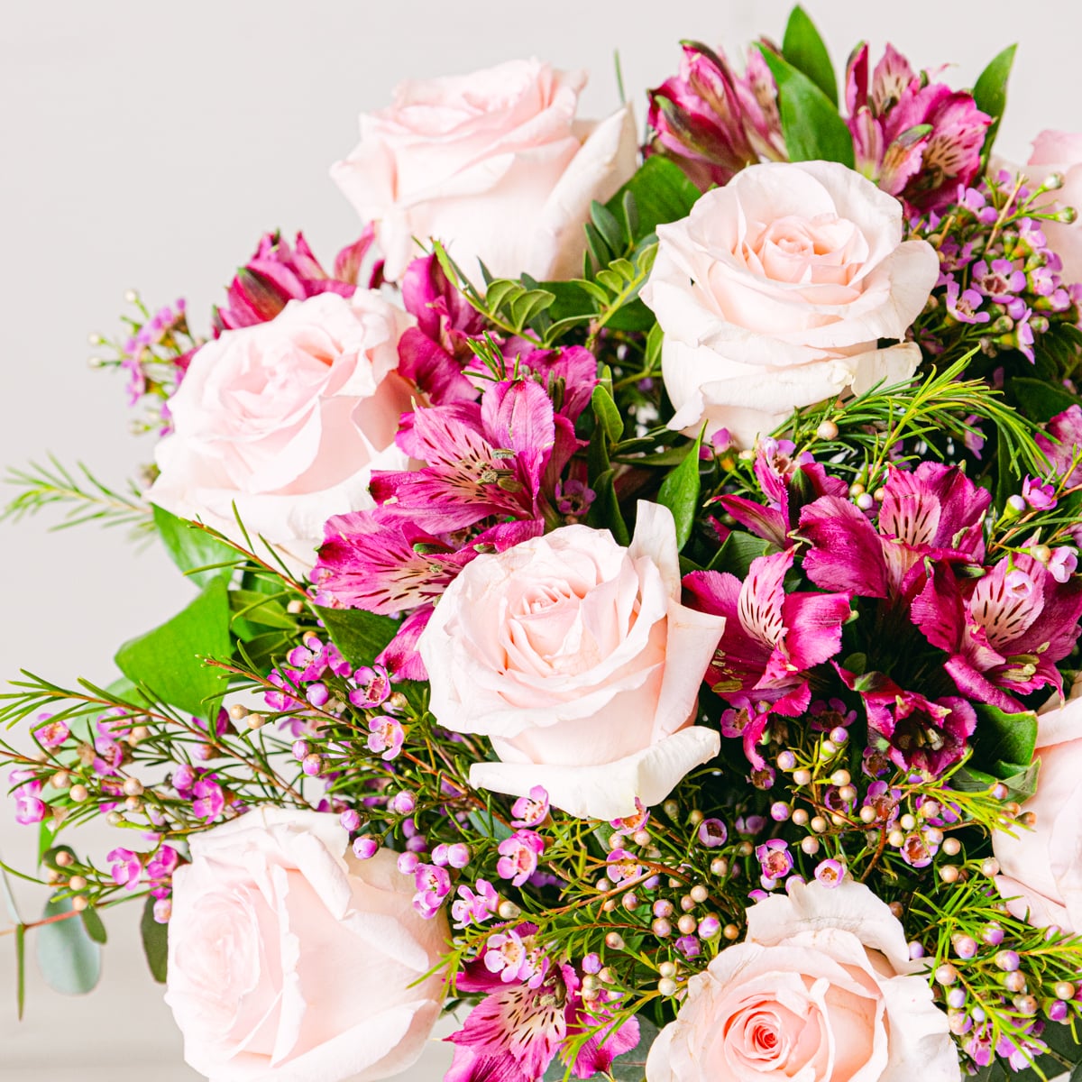Pink Bloom: Roses and Alstroemerias
