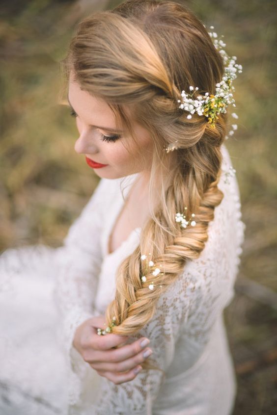 bridal fishtail hairstyle