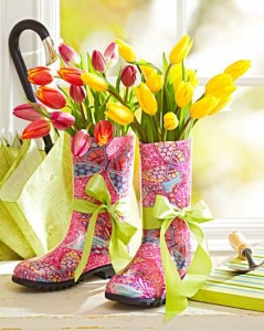 welly boots bouquet decoration ideas