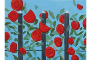 best flower paintings red roses with blue