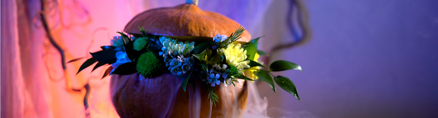 Pumpkin bouquet of flowers