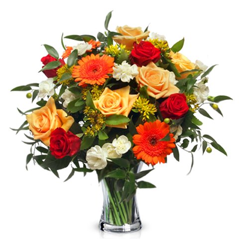 Orange rose and gerbera bouquet