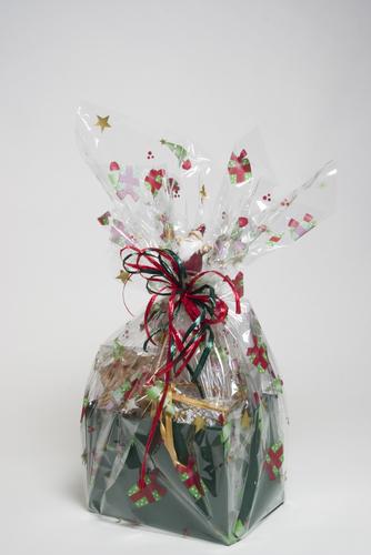 cellophane wrapped gift baskets