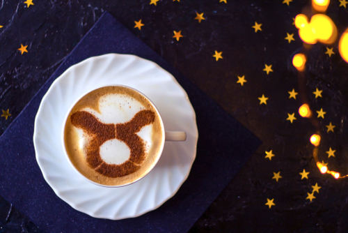 Taurus star sign in coffee foam