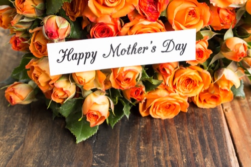 bouquet de roses orange pour la fête des mères