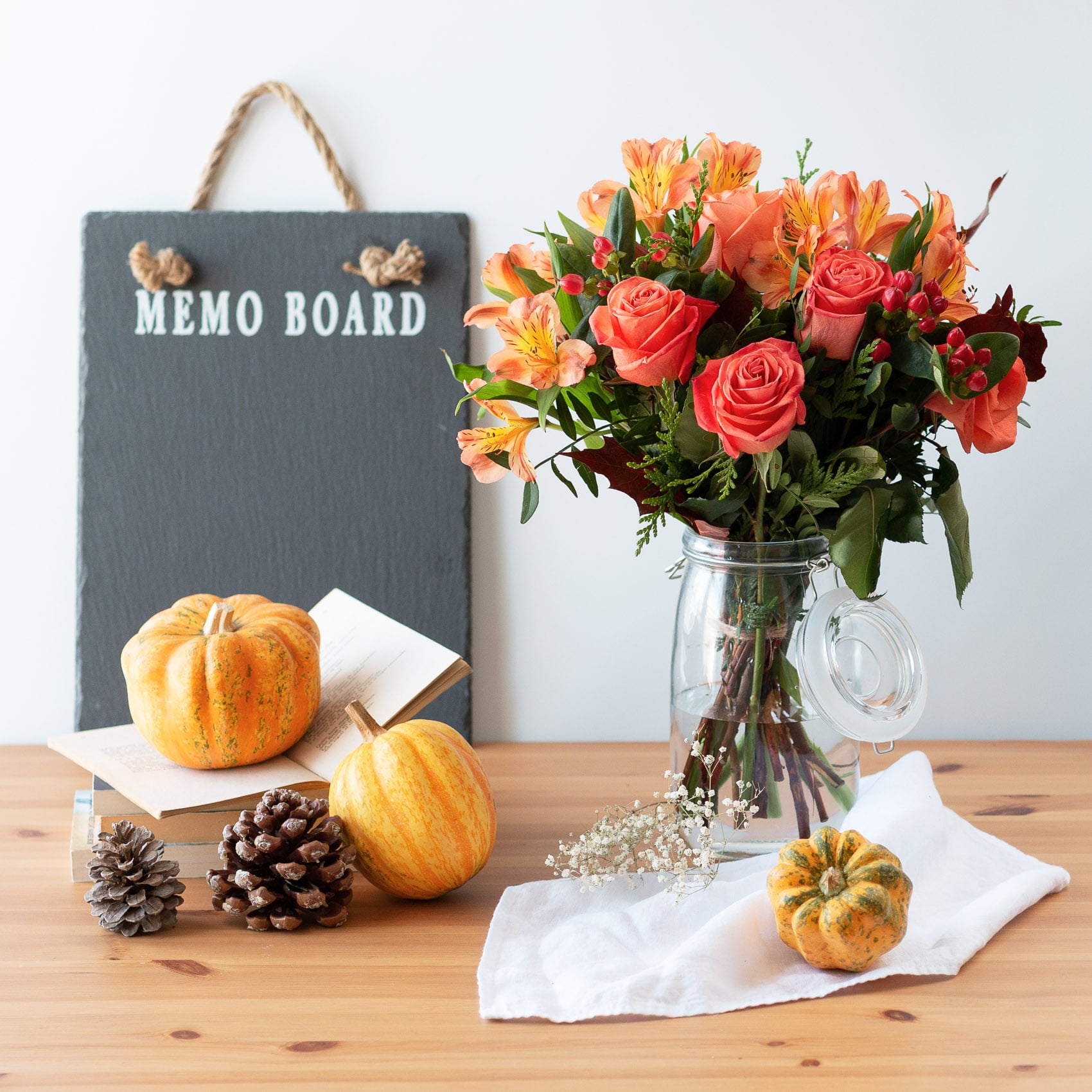 pumpkin bouquet memo board