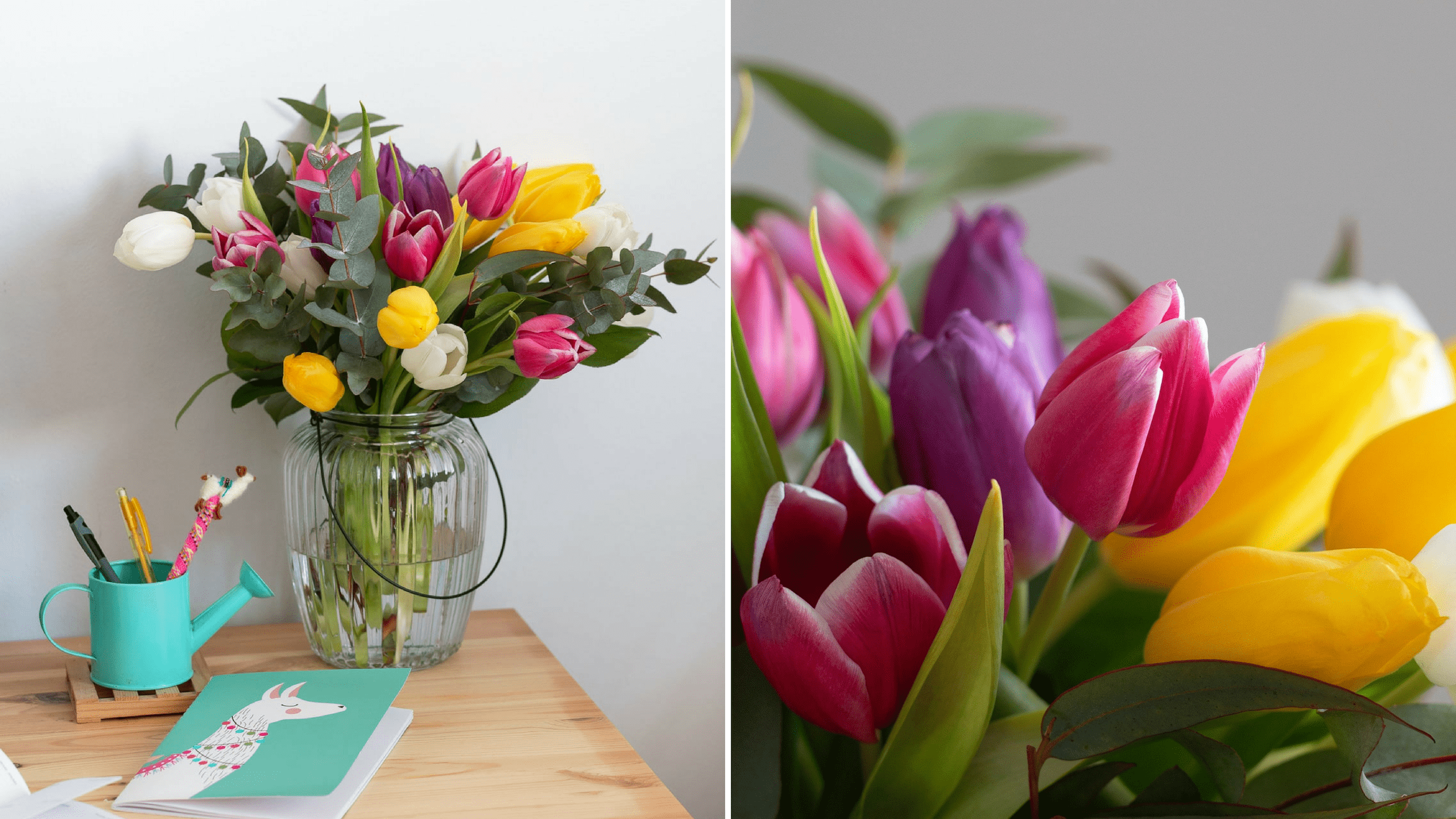 Spring delight tulip bouquet title