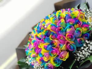shutterstock 1246443586 FloraQueen Use a Rainbow Roses Bouquet as a Decoration or a Gift to Your Loved One
