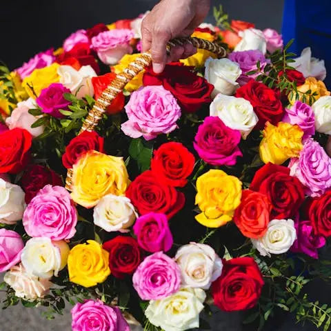 Mutiple Roses Multi-Colored Roses: The Beautiful Rainbow - Flora Queen