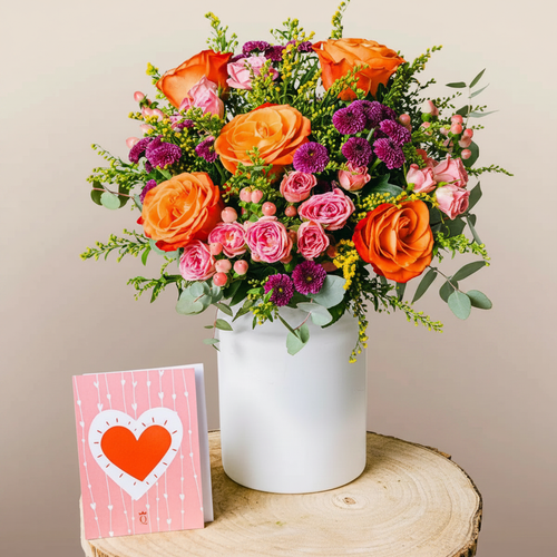 Waterfall Sunset - Orange Roses