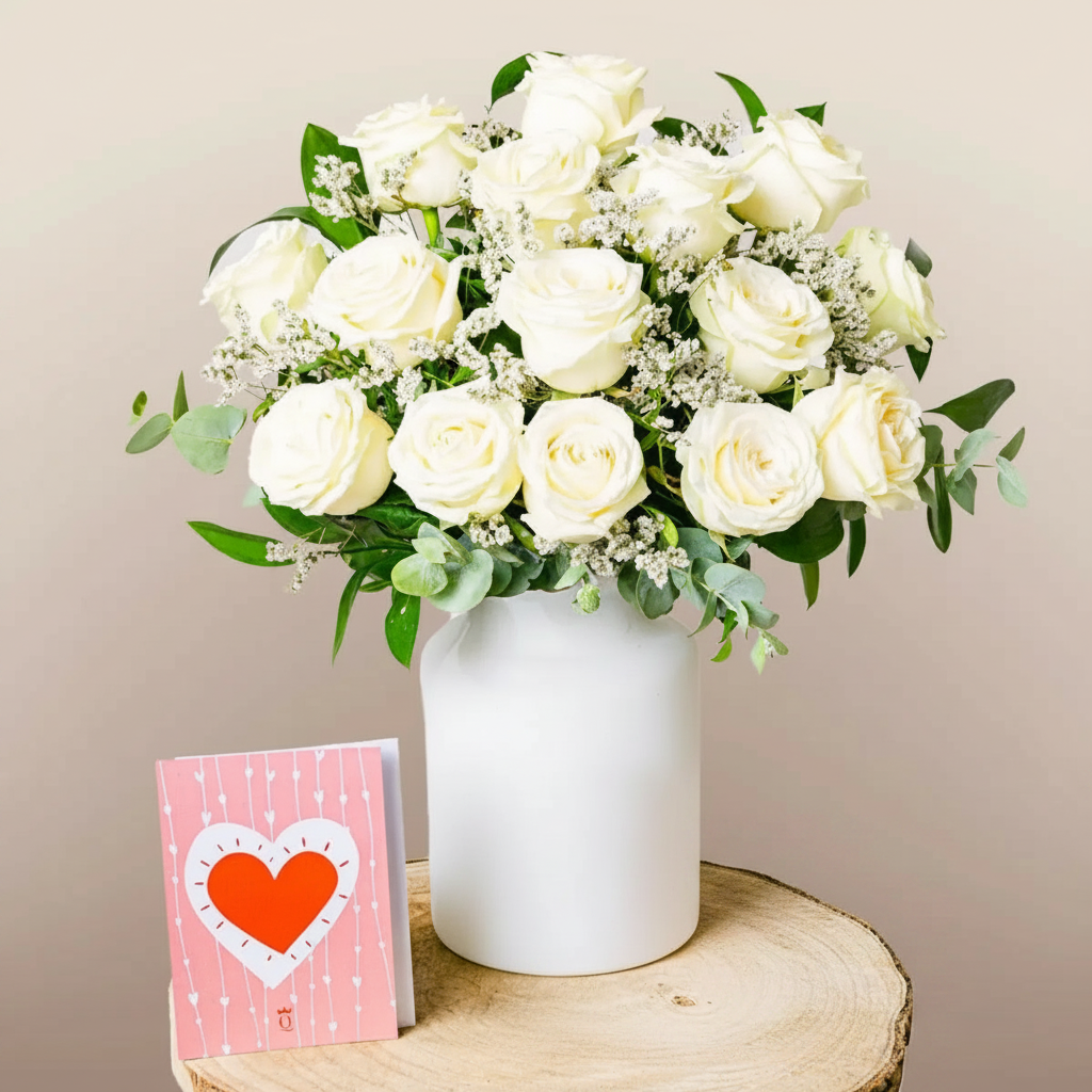 White Rose Bouquets | Send White Roses Worldwide – Flora Queen
