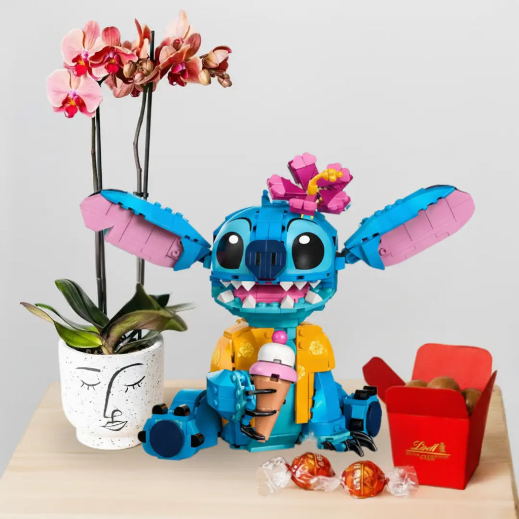 LEGO Stitch Celebration with Orchid Flora Queen Flora Queen