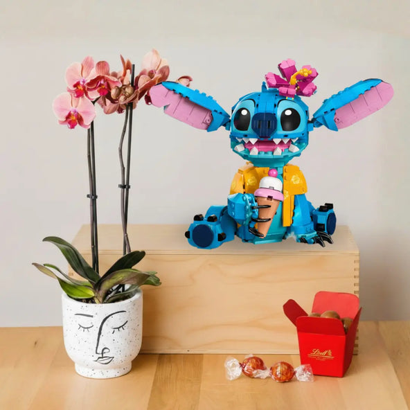 LEGO Stitch Celebration with Orchid Flora Queen Flora Queen