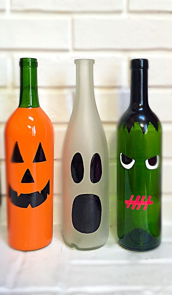 bouteilles décorees hallowenn