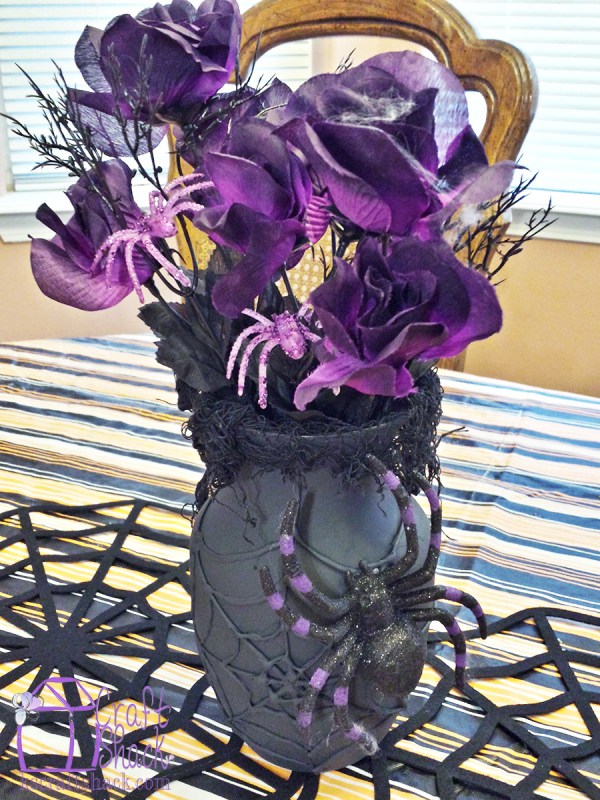 vase halloween toile d'araignée