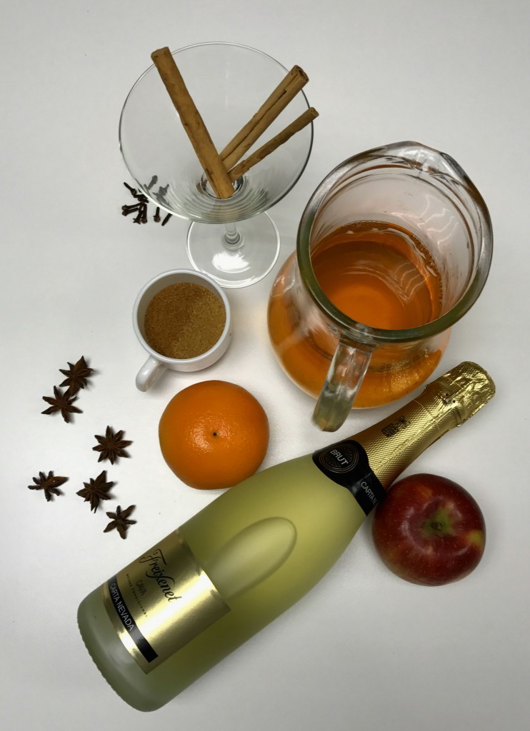 ingrédients préparation cocktail pomme et champagne