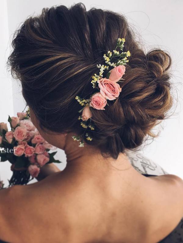 Barette florale coiffure mariée