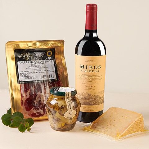 Product photo for Mediterrane Seele: Rioja-Wein, Serrano-Schinken und Käse