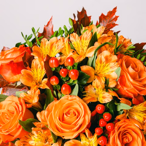 Pumpkin Spice : Roses et Alstroemerias highlight Pumpkin Spice : Roses et Alstroemerias highlight